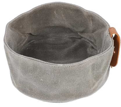 Kichvoe Cuenco Plegable para Perros de Lona Resistente, Cuenco Portátil y Plegable para Cachorros, Plato para Agua y Comida, Adecuado para Viajes y Paseo de Mascotas (Gris)