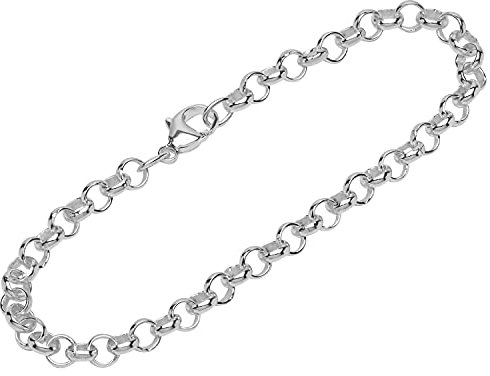 NKlaus pulsera de plata de ley 925 19cm cadena de guisantes redonda de ancho damas diseño de la cadena de la pulsera 12001