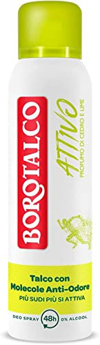 12x Borotalco, gelbe aktives Spray Deodorant, Formel ohne Alkohol und Talk mit Anti-Odor-Molekülen, 48 Stunden Wirksamkeit, Duft von Zedern und Kalk 150 ml + Italian Gourmet Polpa 400g
