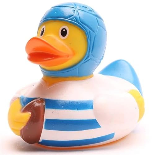 Duckshop I Canard de bain de rugby – Avec porte-clés canard de bain en kit I L9 cm I Canard de bain I Cadeau pour les fans de sport I Cadeau pour les collectionneurs