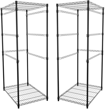 SafeRacks 2 Pack 5-Tier Steel Tote Rack - Maximize Space, Declutter, Organization, NSF Certified, Bin Storage for Garage, Pantry, Kitchen, Workspace, 5 Shelves, 31″ x 23″ x 68″, Black