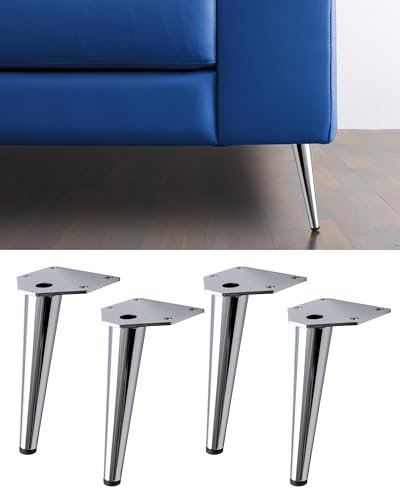 IPEA Piedini per Mobili e Divani modello SWING – Set di 4 Gambe in Ferro – Piedi dal Design Minimal per Poltrone e Armadi – Colore Cromato – Altezza 150 mm