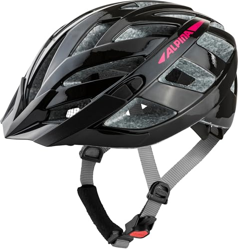ALPINA Panoma 3.0 City-Fahrradhelm, Black-pink Gloss, 52-57 cm
