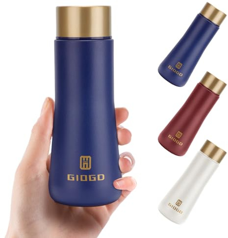 Small Thermo Bottle Slim Mini Vacuum Insulated Water Bottle 180ml/6.1oz Water Flask Stainless Steel Thermal Water Bottles Thermo for Hot and Cold Drinks Perfect for Purse or Kids Lunch Bag(Blue)