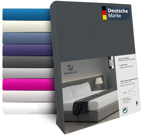 Universel Spannbettlaken 180x200x30 cm – Weiches Mikrofaser Bettlaken, Spannbetttuch für Matratzen bis 30 cm – Atmungsaktiv, Hautfreundlich, Pflegeleicht, Knitterfrei (Anthrazit, 180x200x30cm)