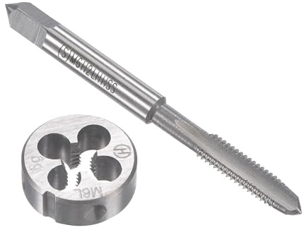 TA-VIGOR M6 x 1mm Metric Left Hand Tap and Die Set, Machine Thread Screw Tap with Round Threading Die, Heavy Duty Tap & Die Kit for DIY, Repair, Cutting External and Internal Thread