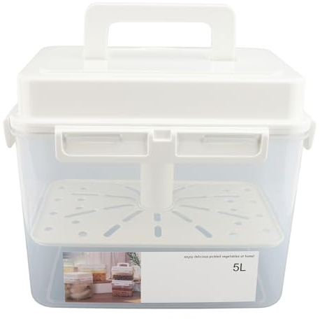 CCYLEZ Contenedor de Fermentación de Kimchi 5L, Contenedores de Almacenamiento de Jalapeños con Tapa Sellada, Contenedor de Almacenamiento de Fermentación del Hogar, Contenedor de