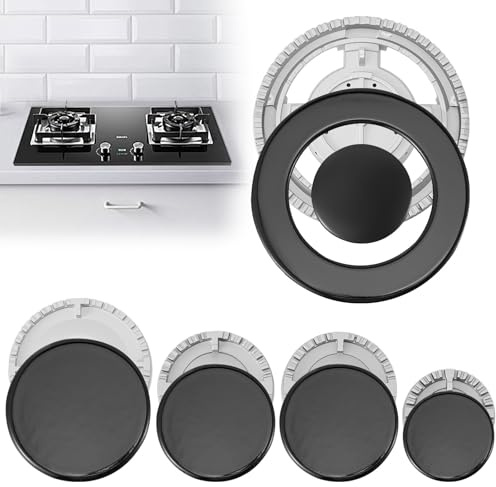 10 PCS Gas Hob Cover, Oven Gas Hob Covers for 4 Burner Gas Cookers, Gas Hob Burner Flame Cap Lid Kit 55mm 75mm 100mm 130mm for Most SABAF Gas Stove Burners