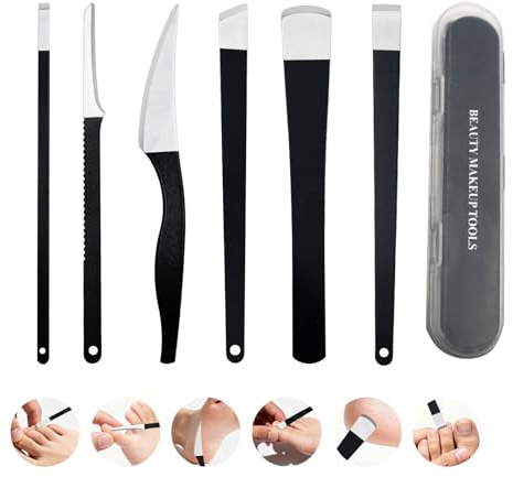 6 Pièces Kit Pédicure pour Pieds, Scalpel Pédicure Outils en Acier Inoxydable avec Étui, Professionnelle et Couteau Lame de Pédicure Kit Coupe Ongle pour Couper Cors, Callosités et Peaux Dures Mortes