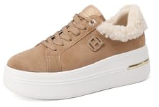 QUEEN HELENA Zapatillas deportivas de plataforma para mujer X33-16, camel, 36 EU