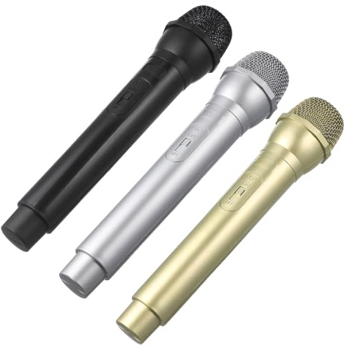 NESTINGHO 3 Pièces Lot de Microphones Faux Plastique pour Garçon Fille Accessoires Prop Réalistes pour Karaoké Fêtes Spectacles et Jeux de Rôle Micro Léger et Confortable pour Anniversaires