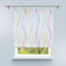HongYa Raffrollo mit Schlaufen Transparentes Bändchenrollo Voile Gardine Küche Kleinfenster Vorhang mit Wellen Druck H/B 150/100 cm Bunt Blau
