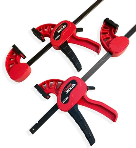 LUMBER JACK 300mm Heavy Duty Bar Clamps for Woodworking, One-Handed Operation Fast Clamp Spreader 12 2 Pieces Included