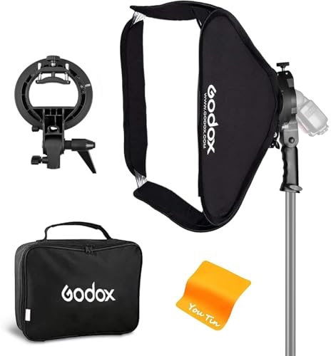 Godox - Softbox de 32 x 32 pulgadas con soporte Speedlite tipo S, soporte Bowens plegable para Godox AD200Pro AD200 V860II TT685II TT600 TT350