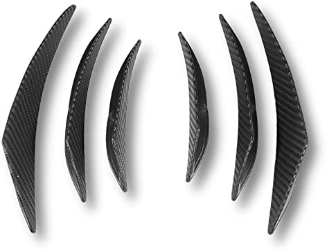 6pcs Ailette de Pare-Chocs en Fibre de Carbone, Canard d'Émplanture, Diffuseur, Lèvre de Spoiler pour Voiture