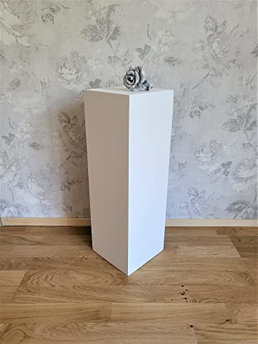 Wolkenstube Columna decorativa blanca, base de galería blanca, columna, pedestal (80 x 20 x 20 cm)
