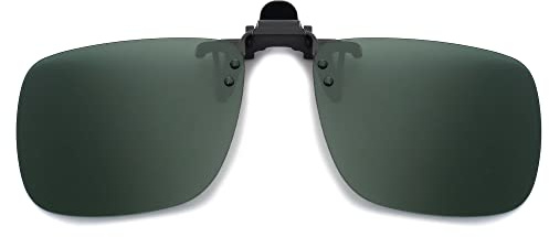 JM Polarizadas Clip en Gafas de Sol Sin Marco Flip up Lente Para Gafas Graduadas Verde
