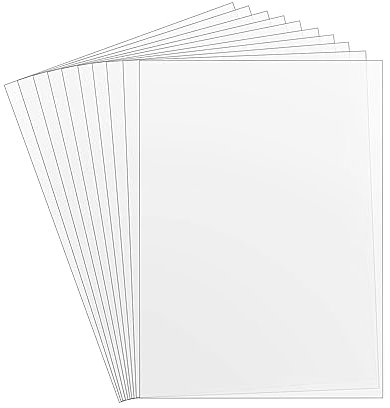 ZephyrHome 10 Stück Mylarfolie A4 - Transparente Kunststoff-Schablonenblätter für DIY Handwerk - Schneiden von Schablonen - 0,3 mm-30,5 x 21,7 cm, Siebdruck, Airbrush, Window Color, Bastelschablonen