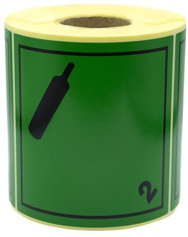 MD Labels 500 etiketter för farligt gods ADR 2.2, ej brandfarliga, giftfria gaser 100 x 100 mm farligt gods klass 2