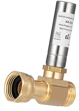 LOVIVER Water Hammer Arrestor, Pressure Reducer High Temperature Brass Professional Washing Machine Angle for Washer, Room