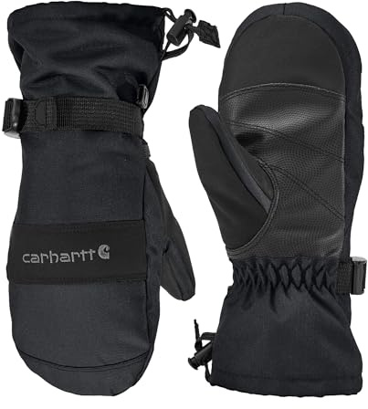 Carhartt Kid's GL0845J Junior Waterproof Insulated Gauntlet Mitt - Medium - Black