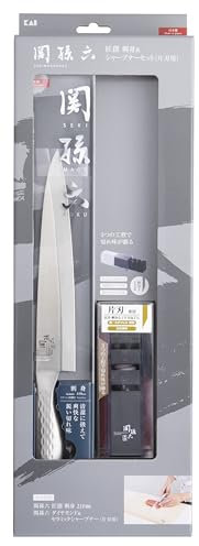 Kai KAI RC5059 Lot de 2 aiguiseurs de couteaux Seki Magoroku Sashimi 210 mm en céramique diamant pour lame unique Passe au lave-vaisselle Fabriqué au Japon