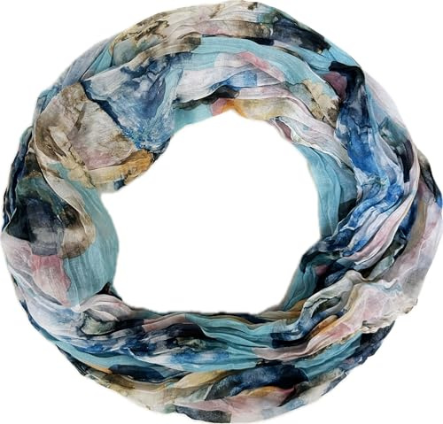 Jeamis blommor mandala silke loop gradient vår rund halsduk regnbåge unisex sommar lätt halsduk stola prickar, Blommor 25A blå, 160 x 48 cm