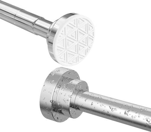Bastone Tenda a Pressione Estensibile 48-133cm Senza Forare Asta Telescopica in Acciaio Inox Bastone Tenda Doccia Argento Antiscivolo & Mai Rustico per Finestra, Armadio, Porta