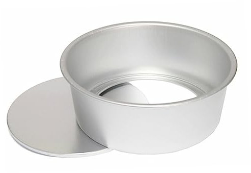 BEBEMOKO Set Di 2 Stampo Per Torta Tondo Da Con Fondo Rimovibile Anodizzato Per Dolci Al Cioccolato e Altre Preparazioni Da Forno