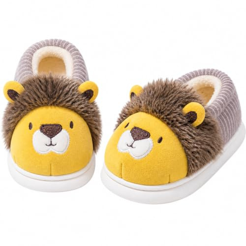 BEEYANOPAL Zapatillas de Casa para Niños con Dibujos de Animales Pantuflas de Invierno Antideslizantes y Cálidas de Peluche para Bebé