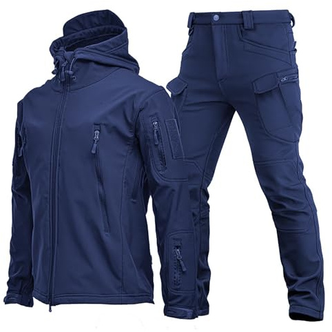 Duohropke Ensemble de 2 pièces pour hommes - Uniformes tactiques militaires - Ensemble de combat en softshell - Veste et pantalon imperméables pour la chasse - Veste de travail et pantalon - Costume