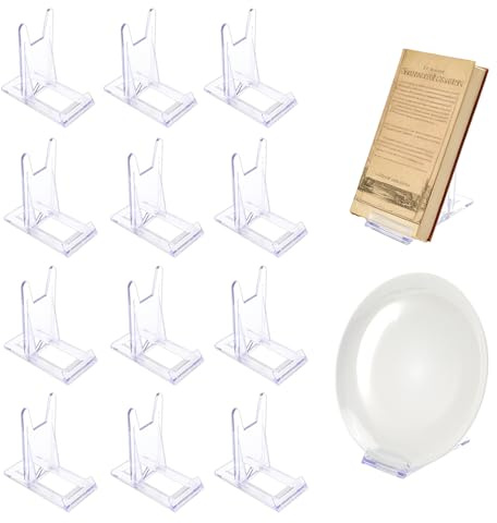 Zippicks 12 Pezzi Porta Piatti da Esposizione Supporto, Supporto Porta Piatti, Supporto per Espositore Trasparente Espositori per Piatti per piatti libri cornici prodotti elettronici