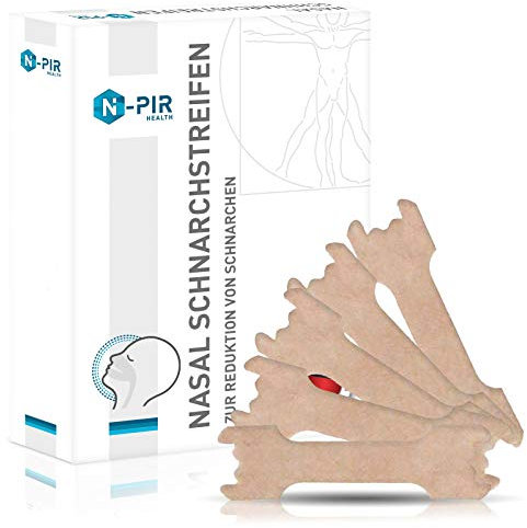 N-PIR Nasenpflaster hilft gegen Schnarchen - Antisnore Nasal Stripes als Anti Schnarch Mittel oder beim Sport - besser atmen und besser schlafen mit dem alternativen anti snoring device, 30 Stück