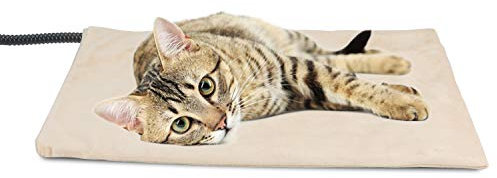 NICREW Pet Heating Pad for Dogs and Cats 45 x 40 cm, Heated Cat Bed Mat with Steel-Wrapped Cord and Removable Soft Fleece Cover, 30 Watts