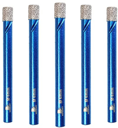 BRSCHNITT Brocas de Diamante con Vástago 6mm, 5pcs Juego de brocas de diamante Para Cerámica, Granito, Porcelana, Azulejos, Gres fino…