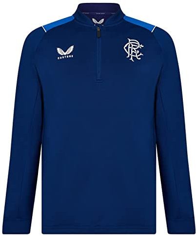Castore 2022–2023 Rangers Trainingsshirt mit Viertelreißverschluss (marineblau)