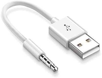 Mr. Gadget's Solutions® Cable USB de fecha compatible con iPod Shuffle, conector de 3,5 mm a cargador de alimentación USB, cable de transferencia de datos para iPod Shuffle, 3ª, 4ª, 5ª, 6, 7