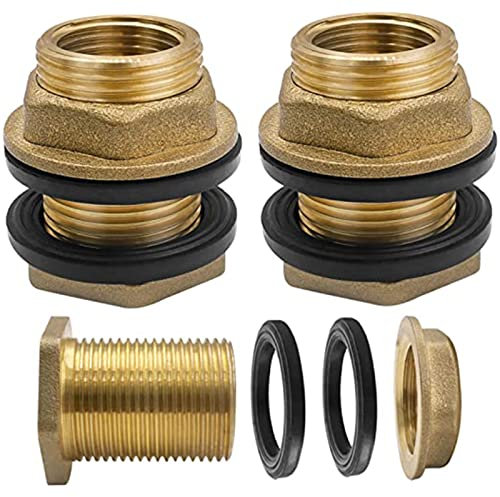 2 Pièces 3/4 Laiton Réservoir D'Eau Tuyau, Raccord Citerne Eau Pluie, Robinets Joints Pouce 3/4, Robinet Cuve Eau De Pluie, Pour Robinets Tonneau De Pluie Citerne à Eau (Extérieur 3/4 Intérieur 1/2).