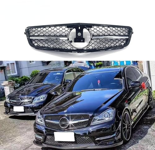 Konforhom Rejilla De Radiador Delantera Negra Brillante para Mercedes Clase C W204 C204 2008-2014 Estilo AMG