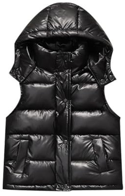 ACMEDE Piumino Gilet Bambini Cappotto con Cappuccio Bambina Bambino Gilet Inverno Giacca Senza Maniche Imbottita Piumino Gilet Trapuntato Impermeabile per Ragazzi e Ragazze