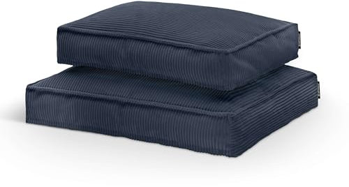 softwalls Hundekissen Cord - Orthopädisches Hundebett XXL - Hundematte große Hunde - Hundematratze Waschbar - Hundekorb | Blau (L)