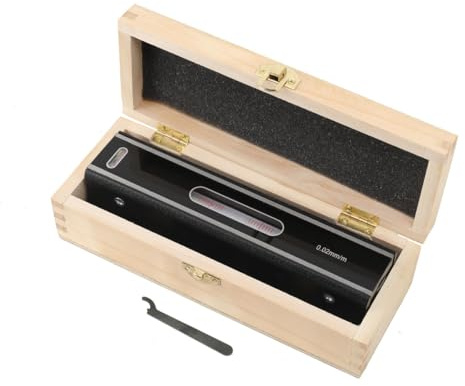 Lfhelper Livella a bolla di precisione, 200 mm, con manico isolante e valigetta in legno