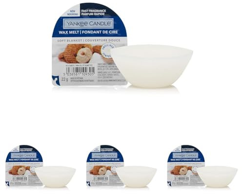 Yankee Candle fondants de cire | Couverture douce | Jusqu'à 8 heures de parfum | 1 unité (Lot de 4)