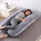 VASSVIO Pregnancy Pillow, U Shaped Maternity Pillow for Sleeping, Machine Washable Maternity & Body Pillows Full Body Support for Back, Legs, Belly, Hips for Pregnant Women 145x70cm (Grey)