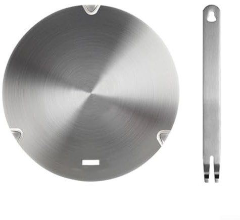 Placa de cocción de acero inoxidable con base magnética para uso de inducción que garantiza una cocción uniforme y reduce los riesgos en la cocina (C)