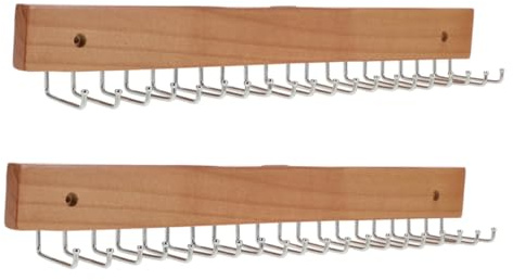 GALPADA Appendi Calendario Forze Dell'ordine da Muro in Legno e Ferro, Appendi Cintura e Porta Cravatte da Armadio 20 Ganci, Design Raffinato e Facile da Installare per Ingresso e Camera,