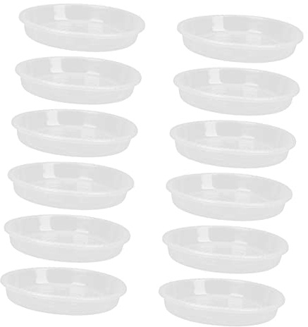 Hemobllo Bandejas para Macetas Redondas Transparentes 220 Modelo, Base para Maceta De Jardinería, Paquete De 12 Piezas, Bandejas De Agua Prácticas para Plantas De Interior y Exterior