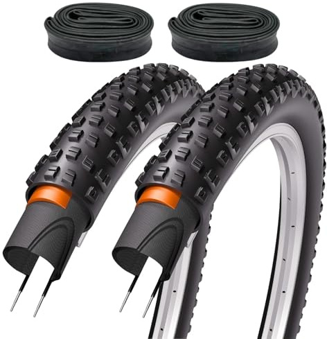 2er Set Fahrradreifen 27,5x2,25 Zoll 57-584 Pannenschutz mit Sclaverandventil Schläuchen Französisches Ventil FV