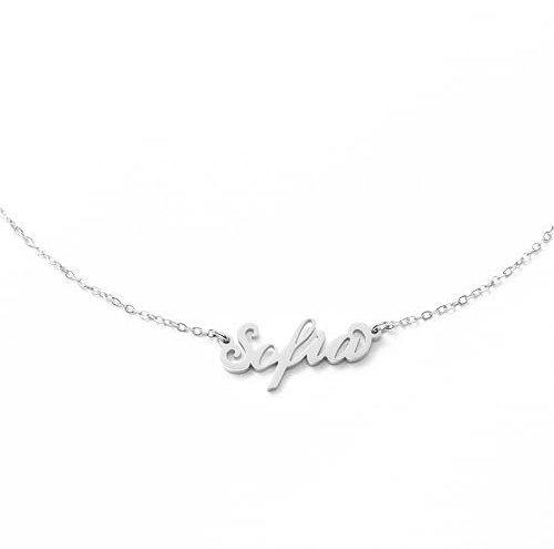 MAPIMANIA - Collana con nome Sofia personalizzata in acciaio inossidabile, idea regalo donna compleanno, laurea, catenina argento ragazza