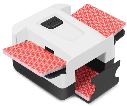 Automatic Card Shuffler 1/2 Deck, Rechargeable Portable Card shuffler Machine, Low Noise for Blackjack, UNO, Skip-Bo, for Travel Home Party Card Games